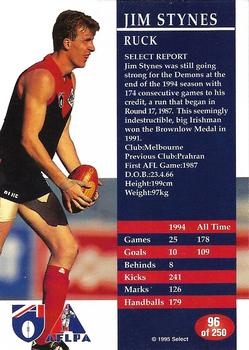 1995 Select AFL #96 Jim Stynes Back